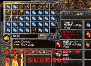 如何快速提升天王传奇角色等级?装备获取攻略有哪些? 如何快速提升天王传奇角色等级?装备获取攻略有哪些?