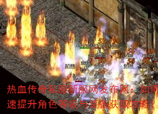 热血传奇私服新服网发布网:如何快速提升角色等级与装备获取攻略? 热血传奇私服新服网发布网:如何快速提升角色等级与装备获取攻略?