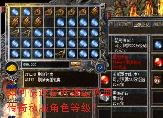 如何快速提升雄霸热血传奇私服角色等级? 如何快速提升雄霸热血传奇私服角色等级?