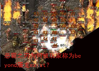 恶霸之刃为何被玩家称为beyond屠龙exist? 恶霸之刃为何被玩家称为beyond屠龙exist?