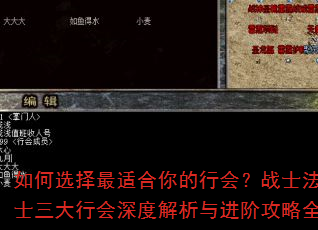如何选择最适合你的行会?战士法师道士三大行会深度解析与进阶攻略全指南 如何选择最适合你的行会?战士法师道士三大行会深度解析与进阶攻略全指南